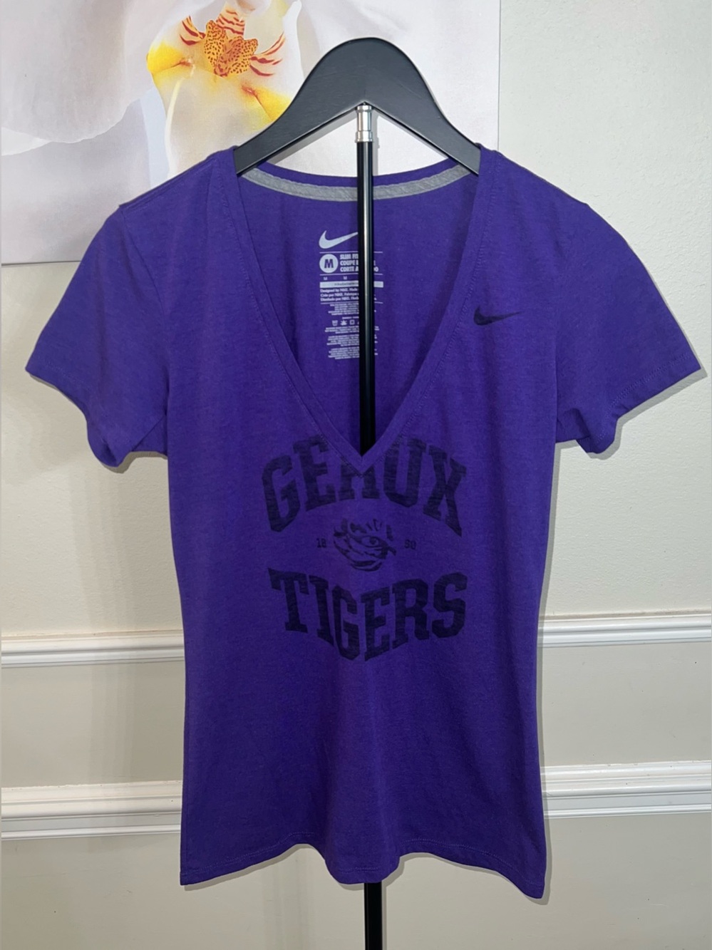 2 FOR 1: Women’s LSU V-Neck Short Sleeve Shirts! Size Medium. 💜💛 - Picture 11 of 14
